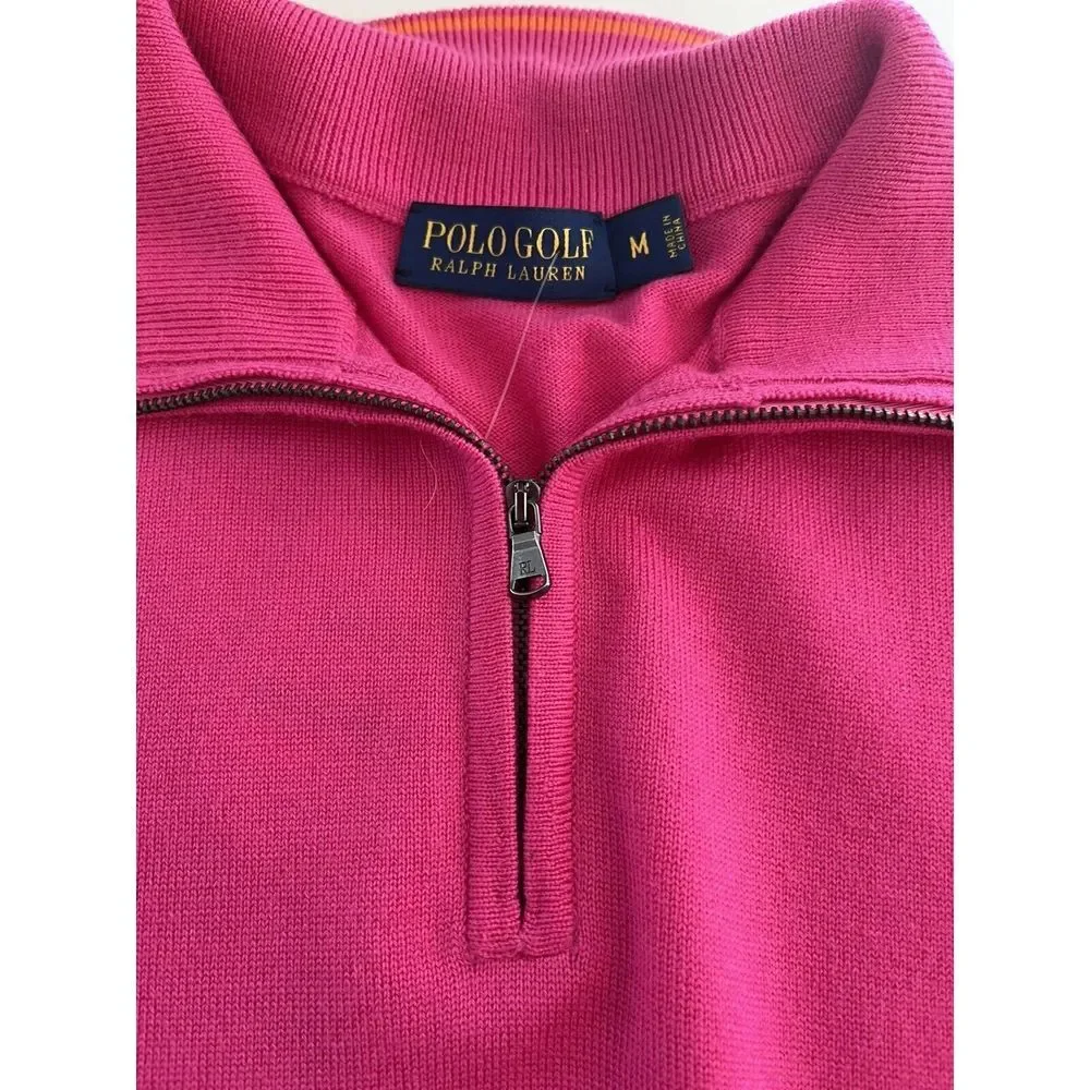 Polo Golf Ralph Lauren Merino Wool Vest Quarter Zip Pullover Vest Medium M